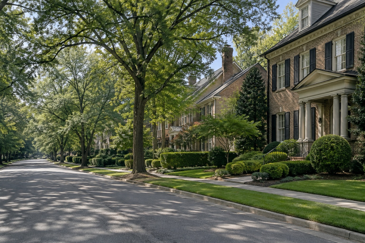 A Buckhead, Atlanta residential street, illustrative