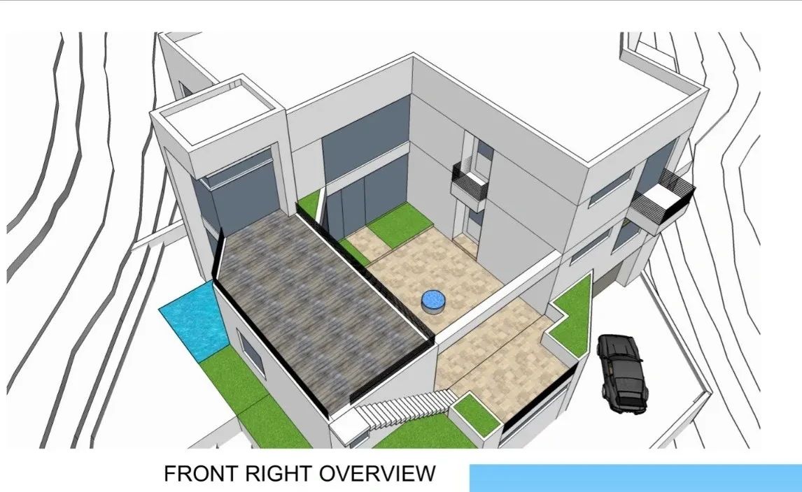 Conceptual rendering, Home Site 1, front right overview, not actual construction